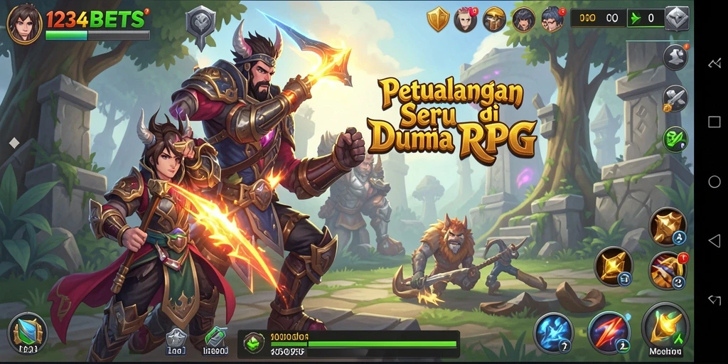 Tampilan permainan 1234BETS yang mendebarkan dengan pertarungan epik.