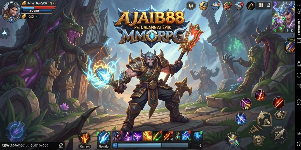 Screenshot utama AJAIB88 menampilkan aksi seru dalam petualangan MMORPG.