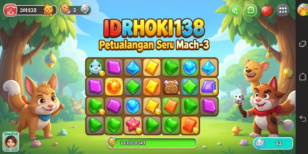 Tangkapan layar dari gameplay seru IDRHOKI138 Match-3.