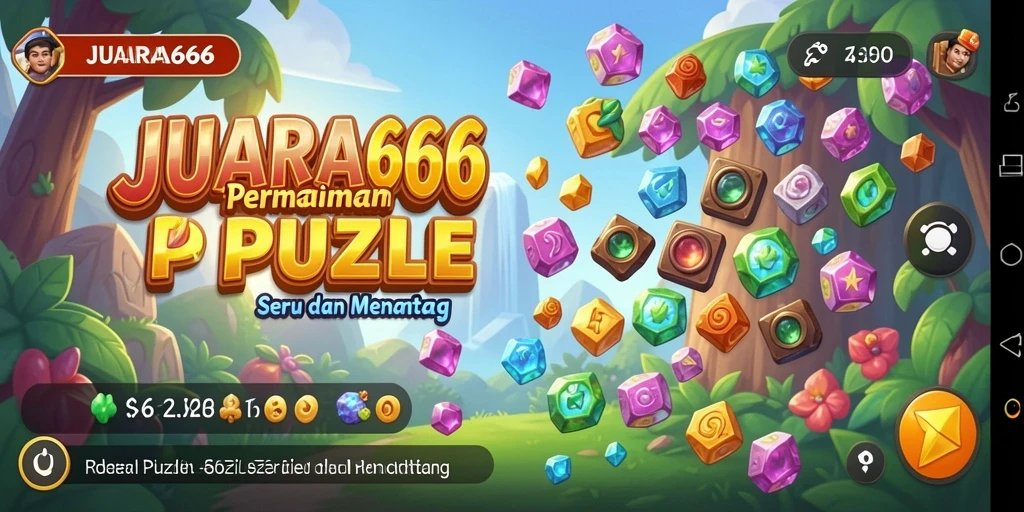 Tampilan gameplay JUARA666 yang menantang dengan puzzle menarik.