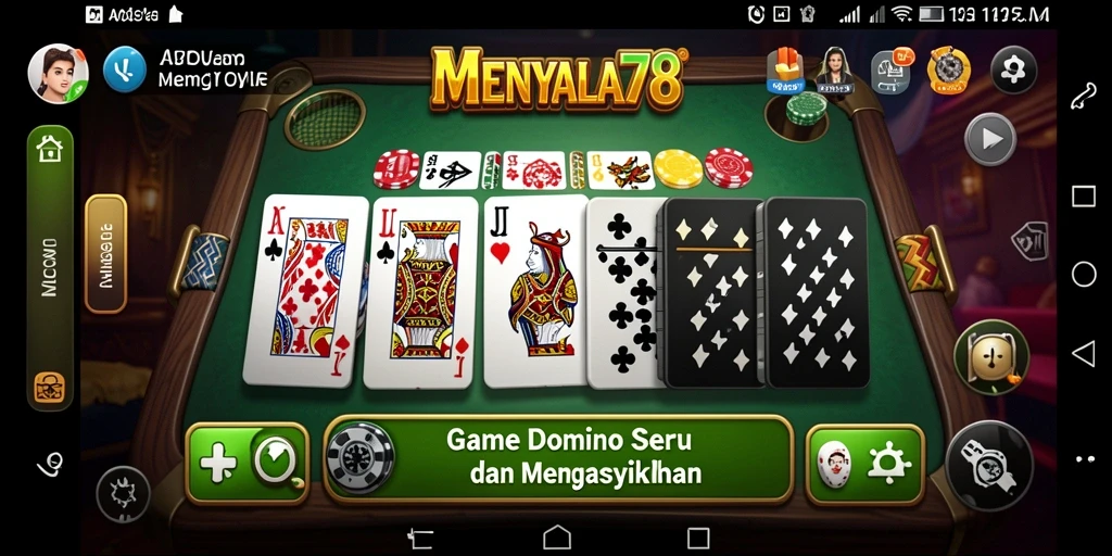 Tampilan gameplay seru dalam MENYALA78 yang menampilkan strategi permainan Domino.