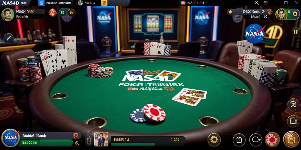 Tampilan gameplay menyenangkan dan interaktif dari NASA4D poker.
