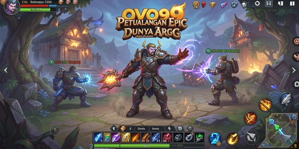 Tangkapan layar gameplay OVO99 menampilkan pertempuran epik dalam dunia ARPG.