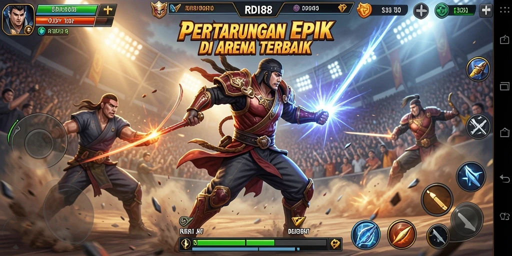 Screenshot RDI88 menampilkan aksi pertarungan yang mendebarkan dengan grafis berkualitas tinggi.