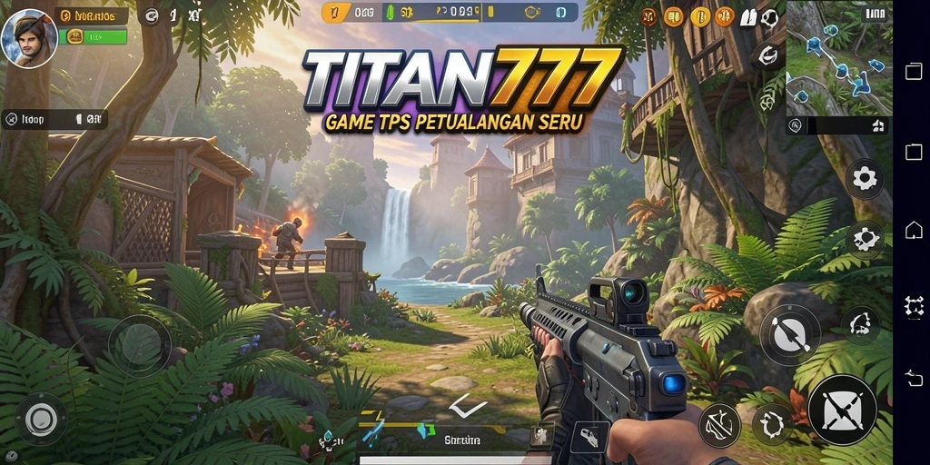 Screenshot gameplay TITAN777 dengan aksi mendebarkan di medan perang.
