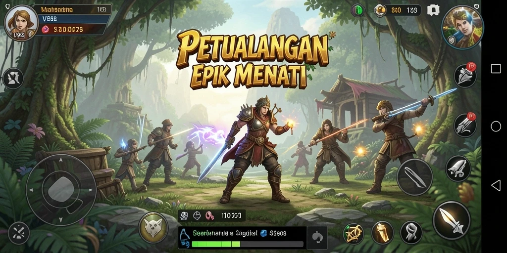 Screenshot V98 menampilkan gameplay petualangan yang mendebarkan.