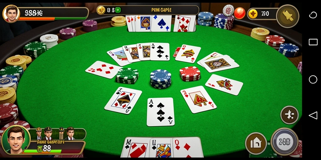 Screenshot gameplay X88 yang menunjukkan serunya permainan Gaple.