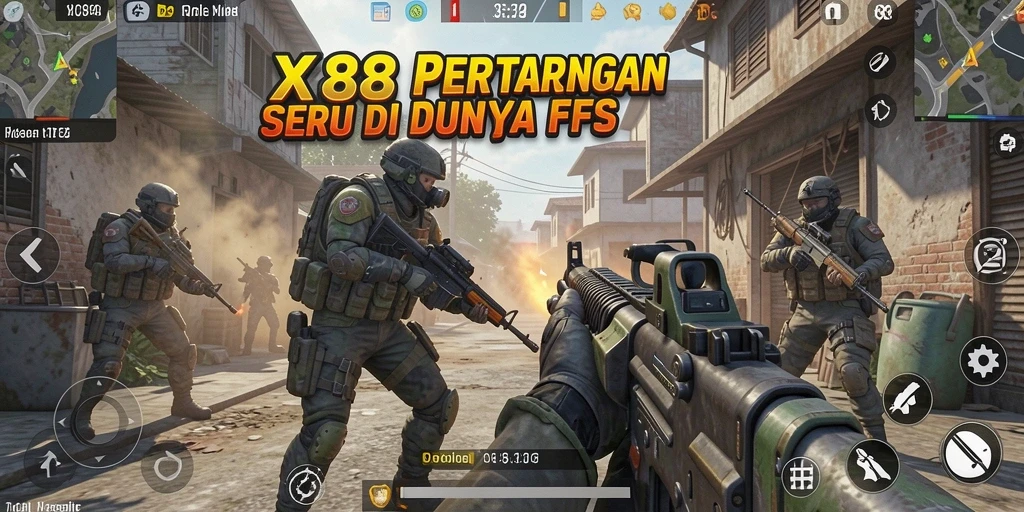 Gameplay mendebarkan di XR88 dengan aksi FPS intens.