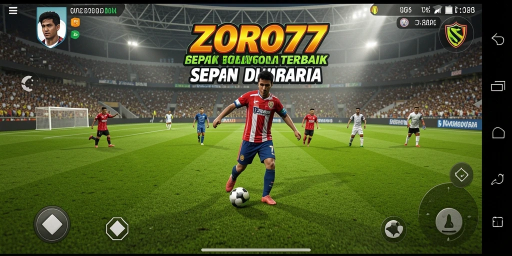 Tampilan gameplay ZORO77 yang memukau saat pertandingan sepak bola.